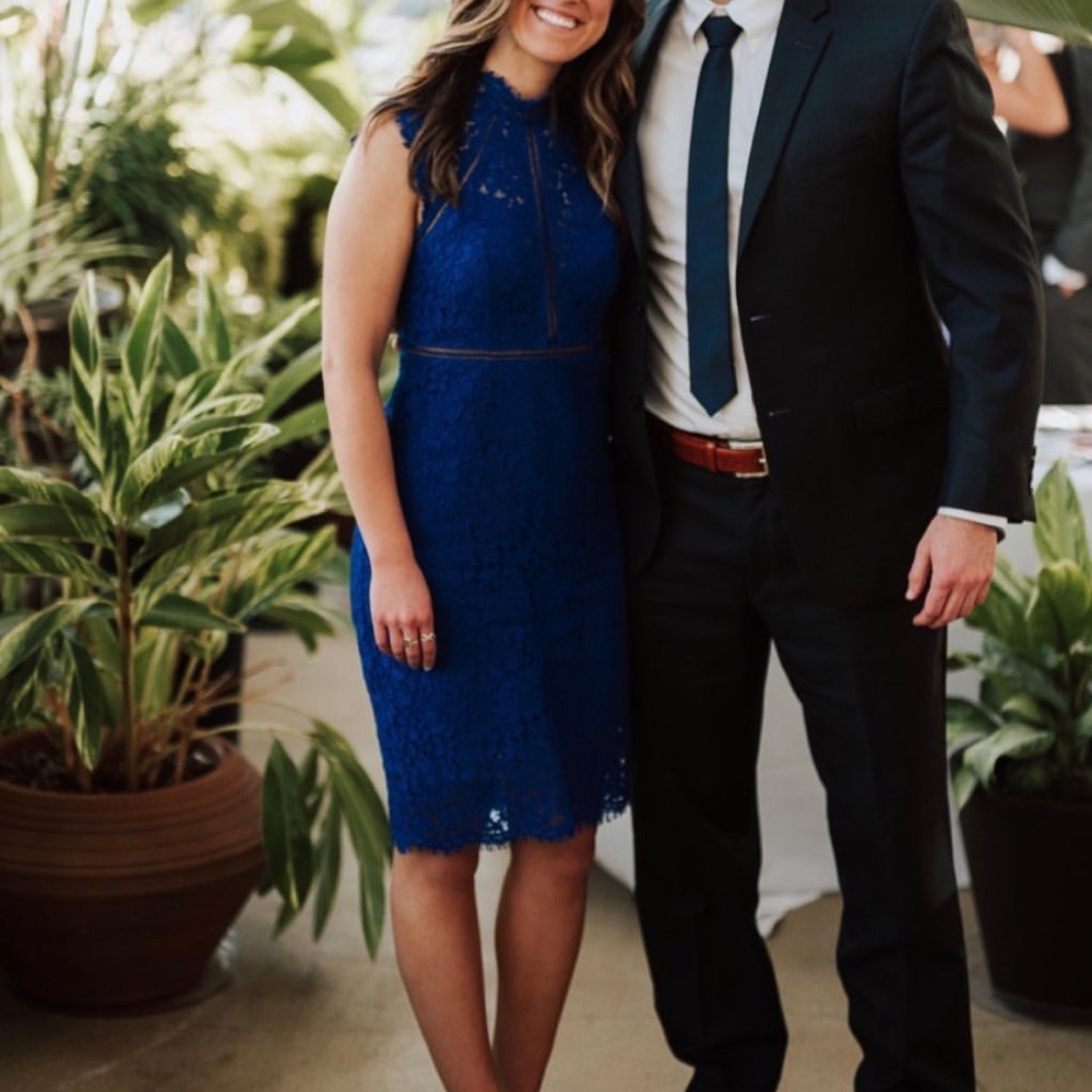 Eyelash lace royal blue formal dress!